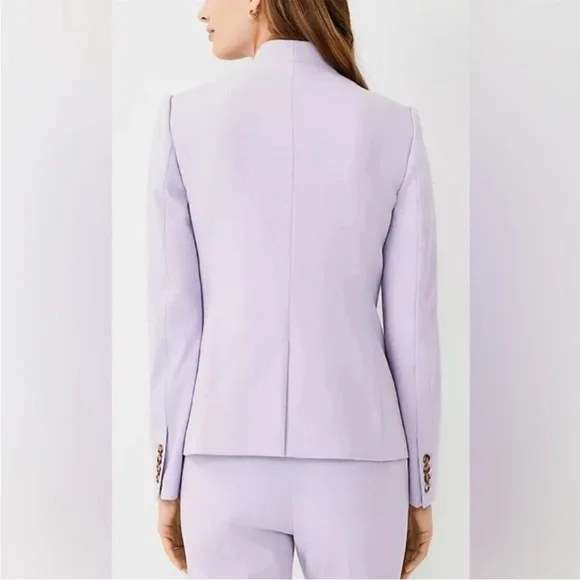 New Ann Taylor Cutaway Blazer Bi-Stretch Soft Violet Lavender Purple Size 14 NWT